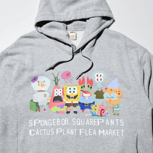 CPFM x Uniqlo SpongeBob Characters Grey Hoodie