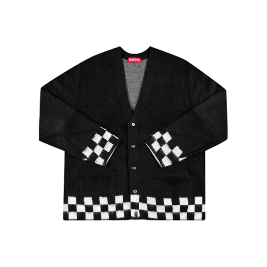 Brushed Checkerboard Cardigan